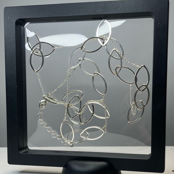 Silver Link Long Necklace - Picture 4 of 10